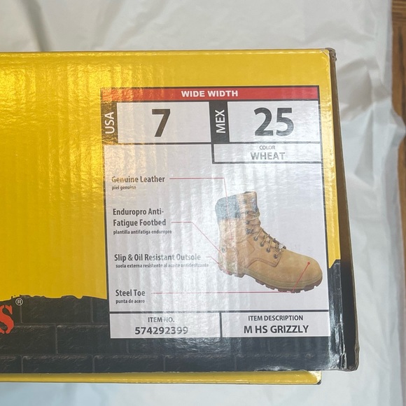 Herman Survivors - Men’s Steel Toe Leather Boots - Size 7 - Grizzly - Tan - NWT main image 4